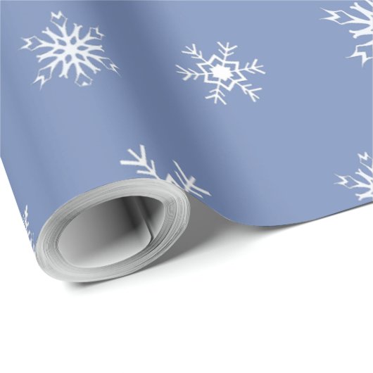 Blauwe en witte snowflakes kerst cadeaupapier (Rol Hoek)