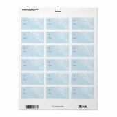 Blauwe en witte snowflakes kerst etiket (Full Sheet)