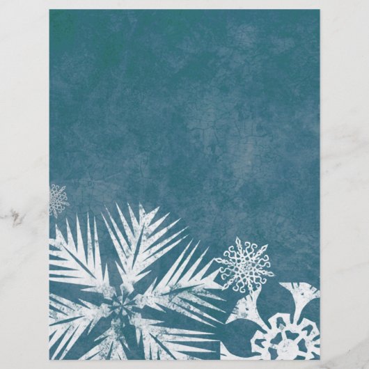 Blauwe en witte snowflakes kerst flyer (Voorkant)