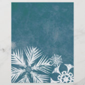 Blauwe en witte snowflakes kerst flyer (Achterkant)