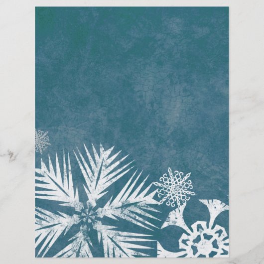 Blauwe en witte snowflakes kerst flyer (Achterkant)