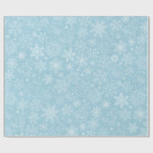 Blauwe en witte snowflakes kerst Nieuwjaar feestda Cadeaupapier (Vlak)