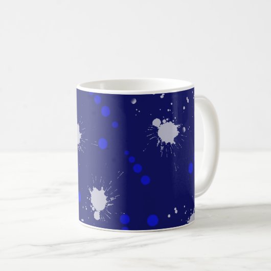 " blauwe en witte spleet " - design koffiemok (Voorkant rechts)