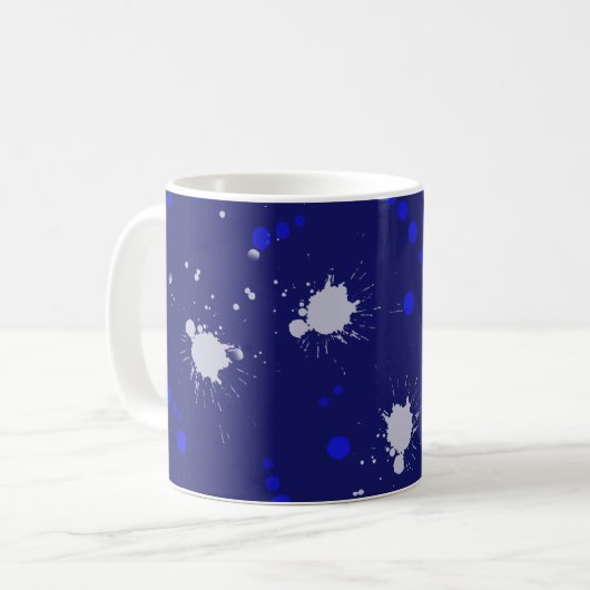 " blauwe en witte spleet " - design koffiemok (Voorkant links)