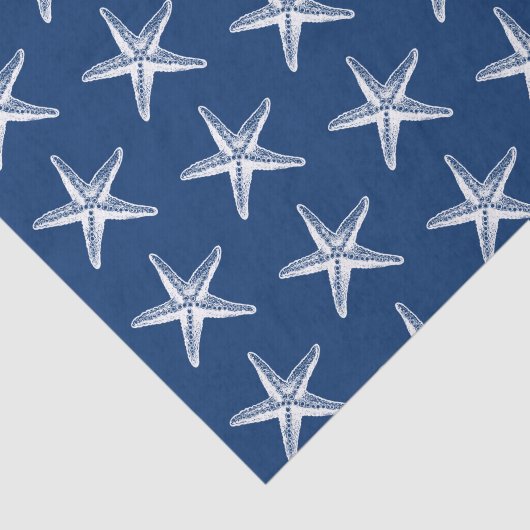 Blauwe en witte staartschar Kustkust Tissuepapier (Detail)