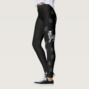 Blauwe En Witte Staffie Schattige Cartoon Hond & P Leggings