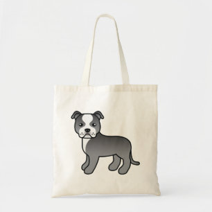 Blauwe En Witte Staffordshire Bull Terrier Hond Tote Bag