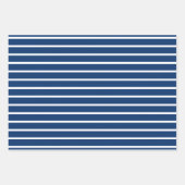 Blauwe en witte Starfish Nautical Stripe Inpakpapier Vel (Voorkant 2)
