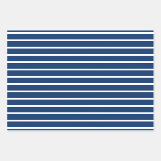 Blauwe en witte Starfish Nautical Stripe Inpakpapier Vel (Voorkant 2)