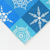 Blauwe en witte stekelvlokband fleece deken (Hoek)