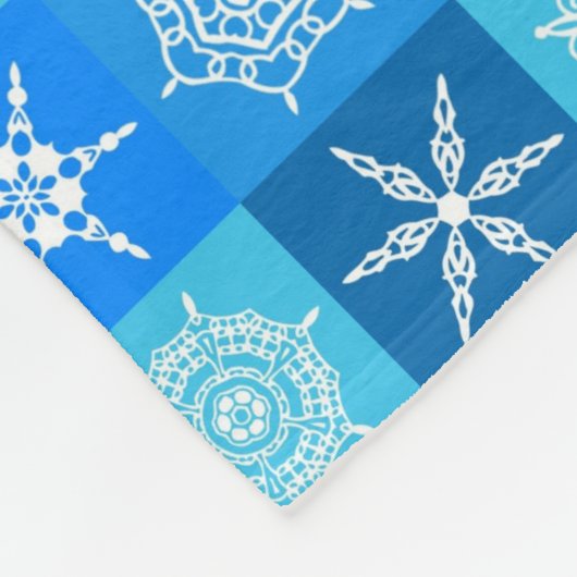 Blauwe en witte stekelvlokband fleece deken (Hoek)