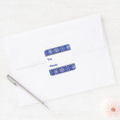 Blauwe en witte stekelvlokken Gift Stickers #Holid (Envelop)
