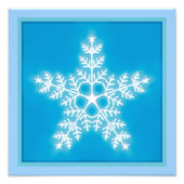 Blauwe en witte ster Snowflake Foto Afdruk (Voorkant)