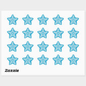 Blauwe en witte ster Snowflake Sticker (Vel)
