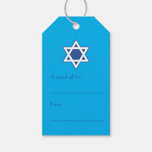 Blauwe en witte ster van David Cadeaulabel