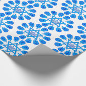 Blauwe en witte ster van David Hanukkah Cadeaupapier (Hoek)