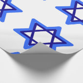 Blauwe en witte ster van David Hanukkah Holiday Cadeaupapier (Hoek)