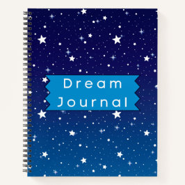 Blauwe en witte sterren en Sky Dream Journal Notitieboek
