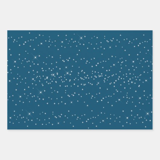 Blauwe en witte sterren inpakpapier vel (Voorkant)