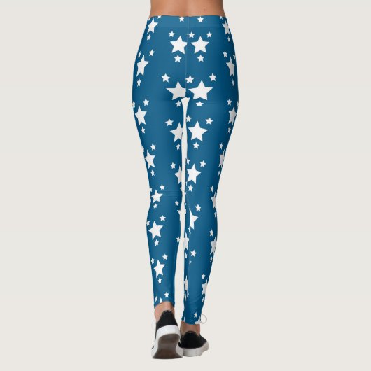 Blauwe en witte sterren leggings (Achterkant)