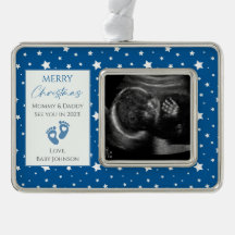 Blauwe en witte sterren Nieuwe babyUltrasound Foto