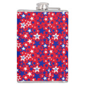 Blauwe en witte sterren op rode badhanddoektafella heupfles (Achterkant)