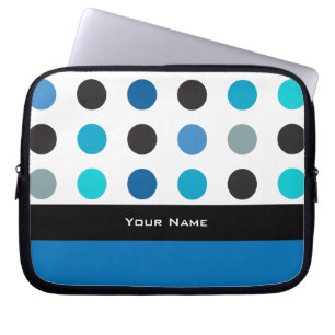 Blauwe en witte stip en stripe laptophoes laptop sleeve