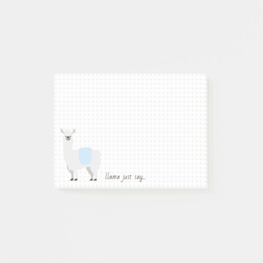 Blauwe en witte stip Llama zeggen iets Post-it® Notes (Voorkant)