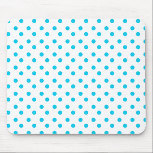 Blauwe en witte Stippen Mousepad Muismat