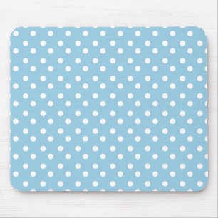 Blauwe en witte Stippen Mousepad Muismat