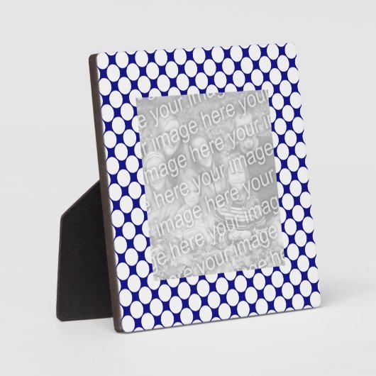 Blauwe en witte Stippen Plaque Fotoplaat (Voorkant)