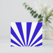 Blauwe en witte stralen briefkaart (Staand voorkant)