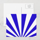 Blauwe en witte stralen briefkaart (Voorkant / Achterkant)