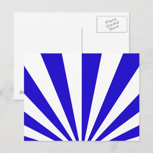 Blauwe en witte stralen briefkaart (Voorkant / Achterkant)