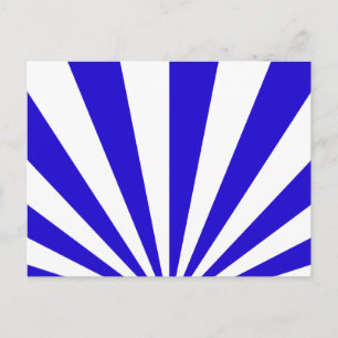 Blauwe en witte stralen briefkaart