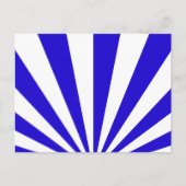 Blauwe en witte stralen briefkaart (Voorkant)