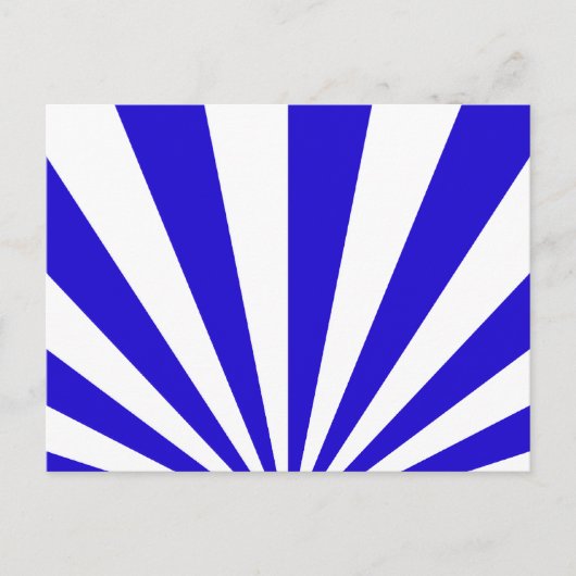 Blauwe en witte stralen briefkaart (Voorkant)