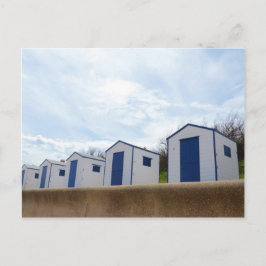Blauwe En Witte Strandhuisjes Briefkaart