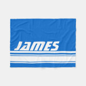 Blauwe en witte streep aangepaste naam fleece deken (Voorkant (Horizontaal))