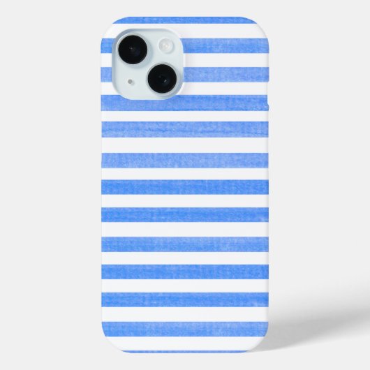 Blauwe en witte streep Case-Mate iPhone case (Achterkant)