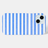 Blauwe en witte streep Case-Mate iPhone case (Achterkant (horizontaal))