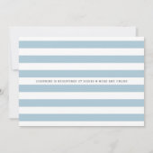 Blauwe en witte streep Faux Gold Baby Shower Kaart (Achterkant)