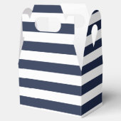 Blauwe en Witte Streep Nautische Huwelijkspartij F Bedankdoosjes (Geopend)
