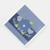 Blauwe en witte streep servet (Hoek)