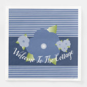 Blauwe en witte streep servet (Voorkant)