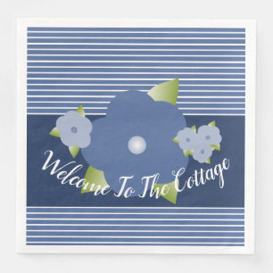 Blauwe en witte streep servet