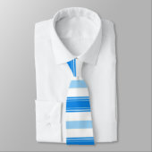 Blauwe en witte streep stropdas (Gebonden)