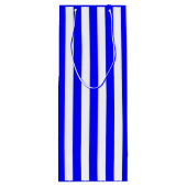 Blauwe en witte streep wijn cadeautas (Achterkant)