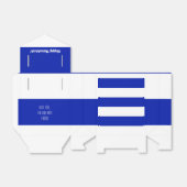 Blauwe en witte strepen Aangepaste tekst Happy Han Bedankdoosjes (Uitgevouwen)