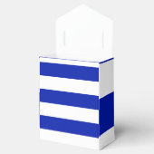 Blauwe en witte strepen Aangepaste tekst Happy Han Bedankdoosjes (Geopend)